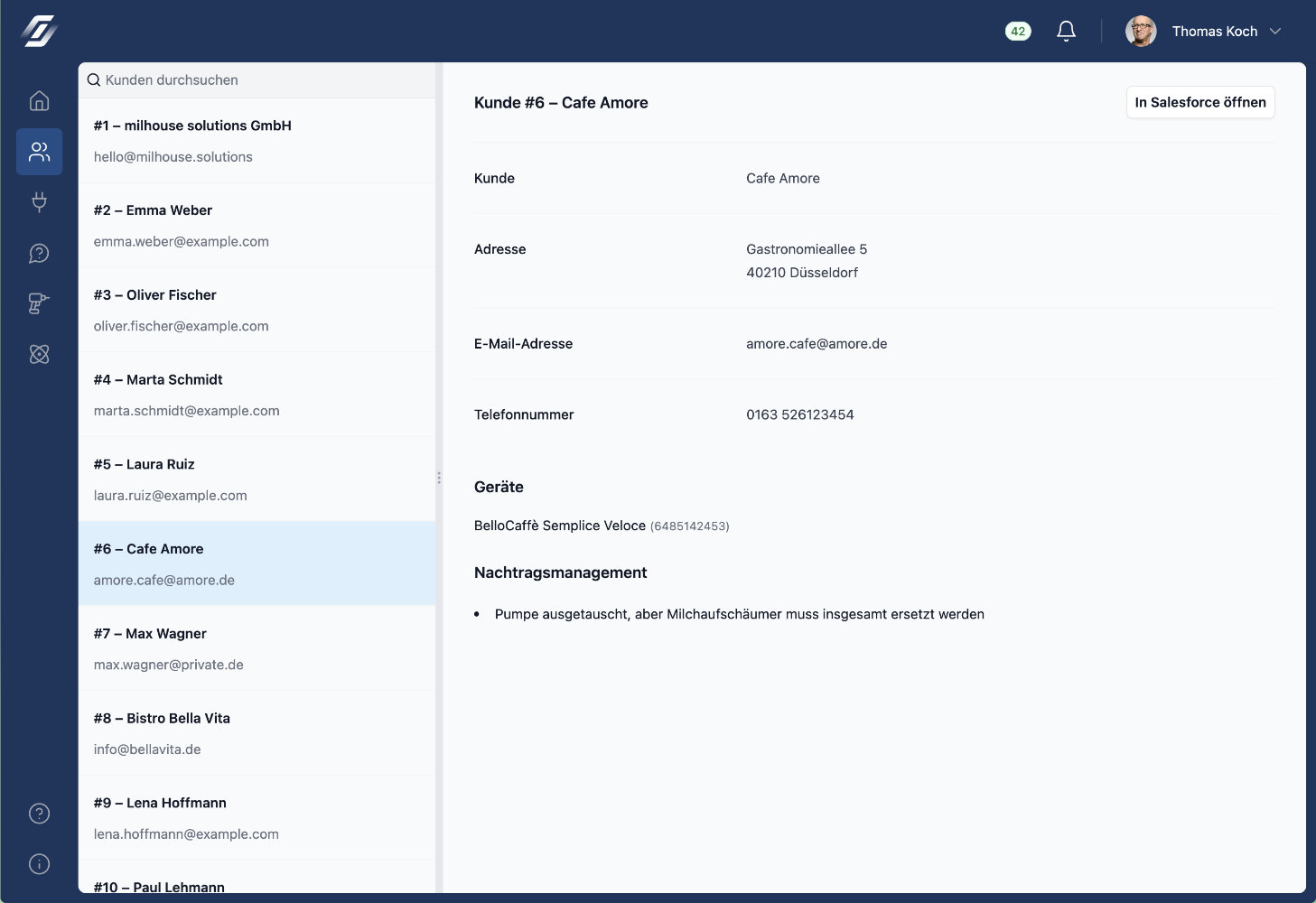 Nachtragsmanagement als Screenshot